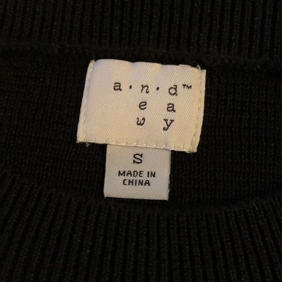 NWOT Black Sweater with black ruffle - Picture 6 of 7